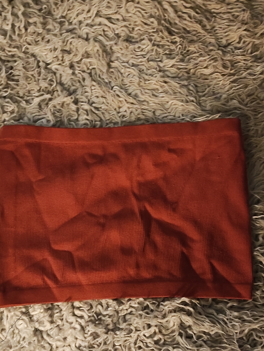 Rust Orange Ribbed Tube Skirt - Women